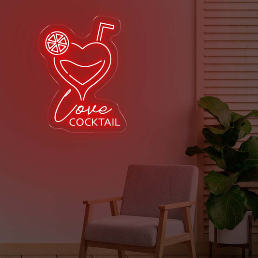 Love Cocktail LED Neon Sign – Sip, Savor, and Glow!