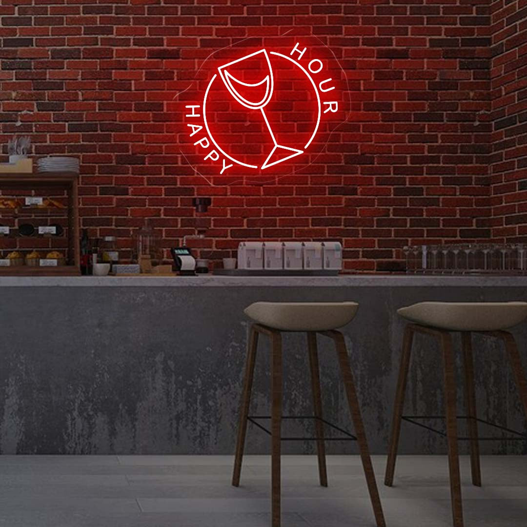 Happy Hour LED Neon Sign – Cheers to Good Times!