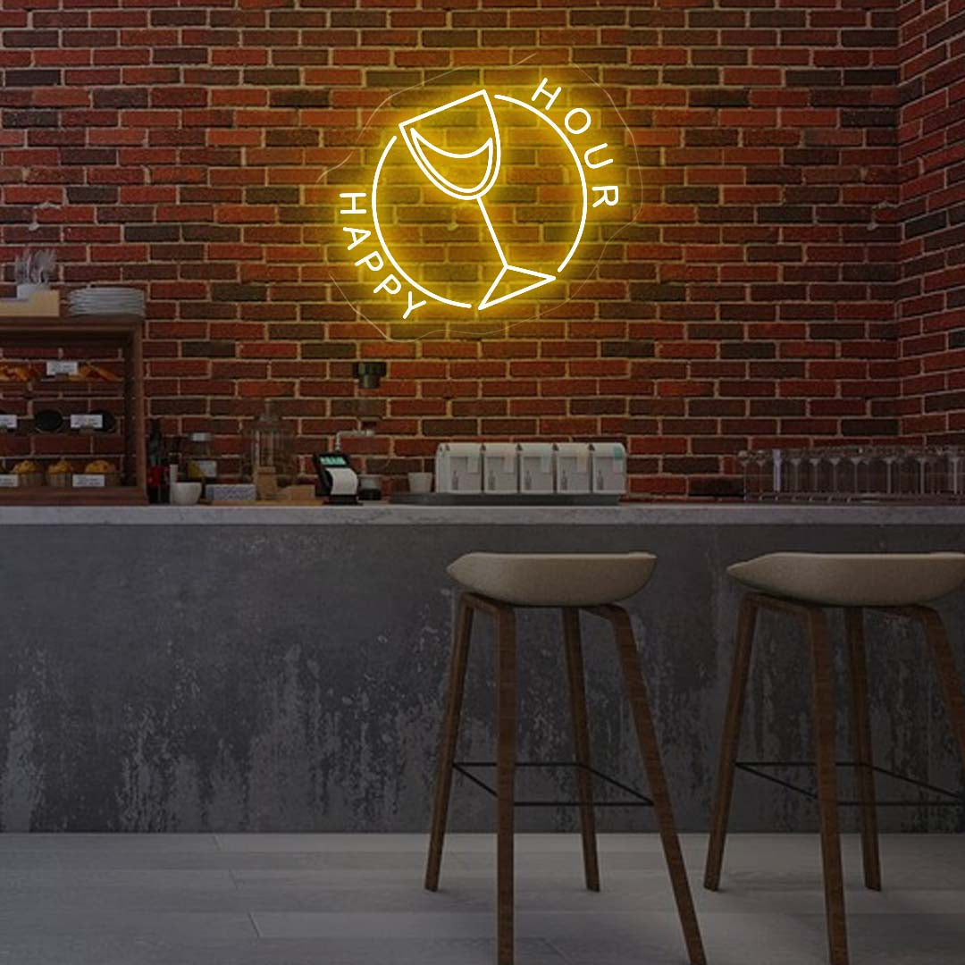 Happy Hour LED Neon Sign – Cheers to Good Times!