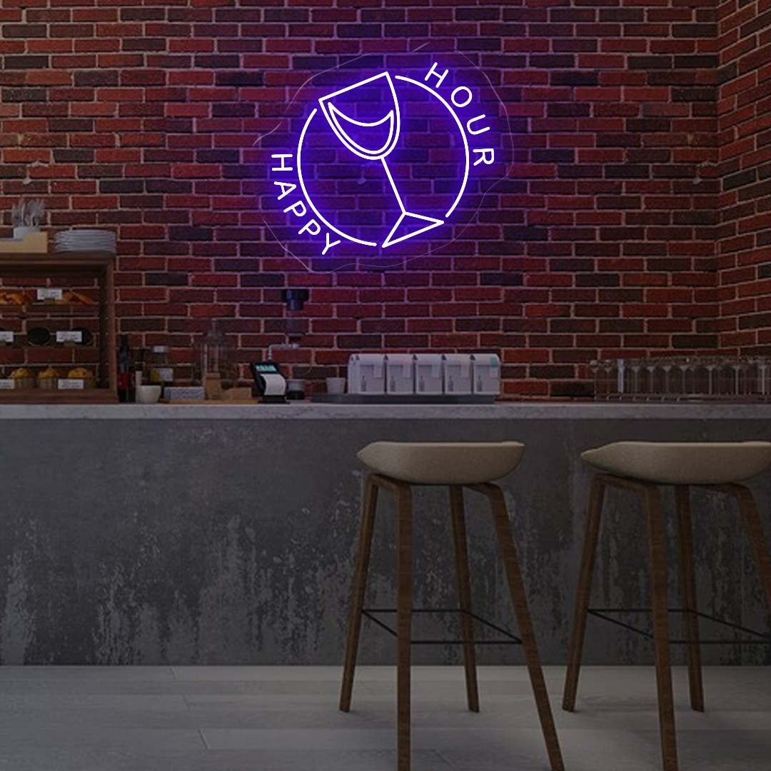 Happy Hour LED Neon Sign – Cheers to Good Times!