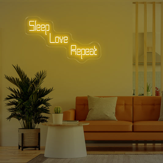 Sleep Love Repeat Neon Signs