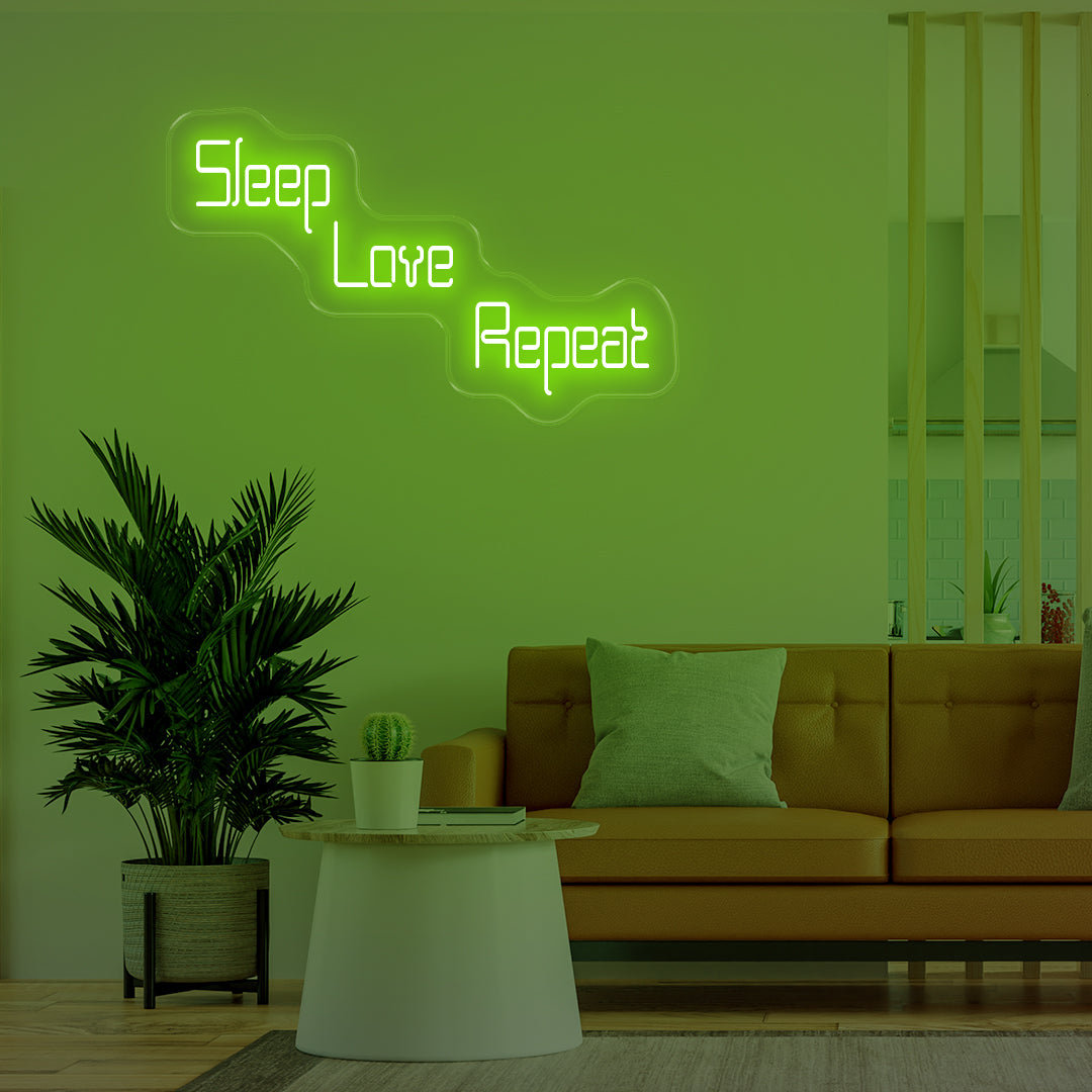 Sleep Love Repeat Neon Signs