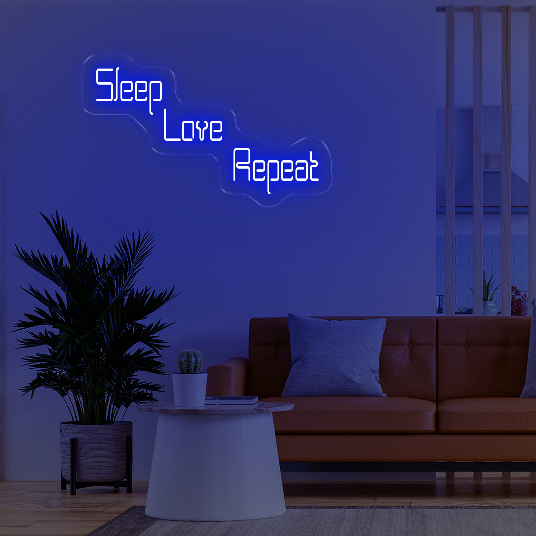 Sleep Love Repeat Neon Signs