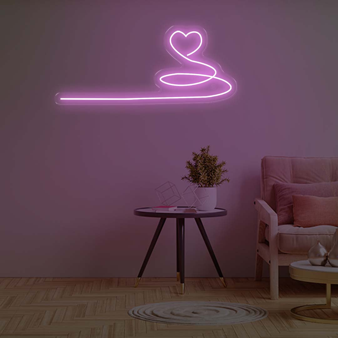 Love heart extended neon sign