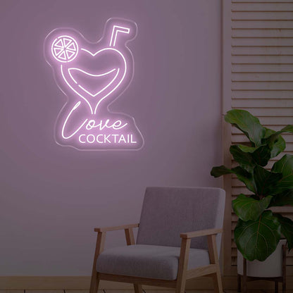 Love Cocktail LED Neon Sign – Sip, Savor, and Glow!