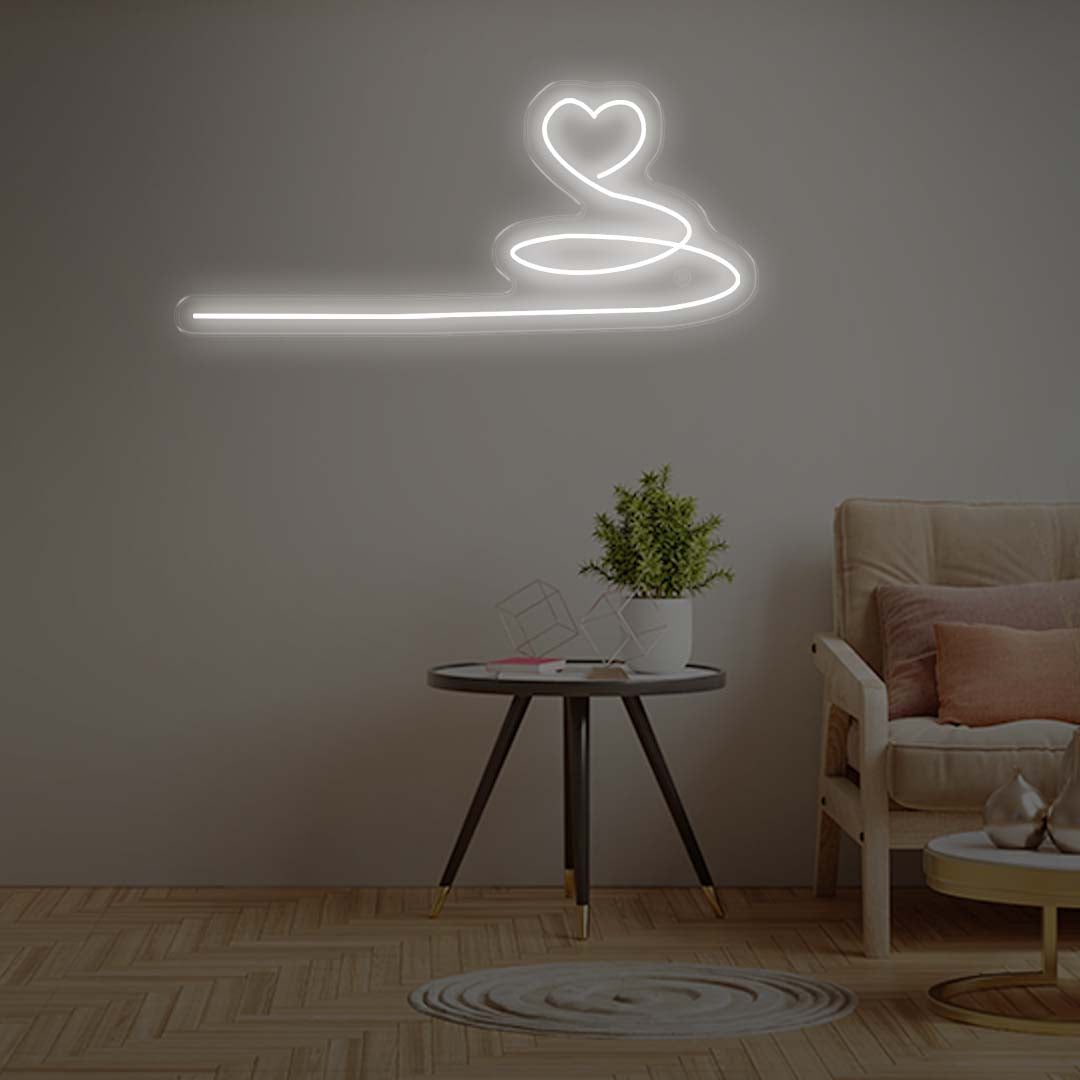 Love heart extended neon sign