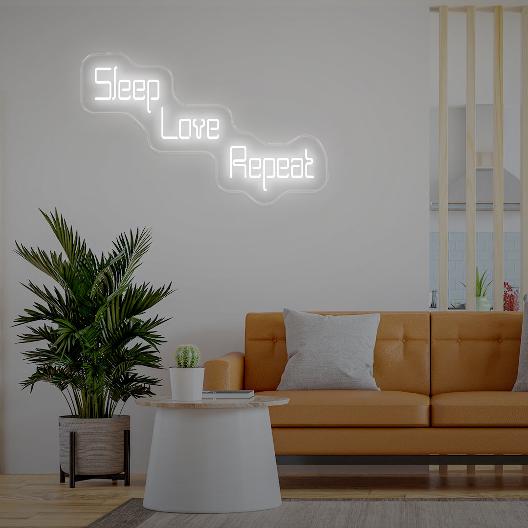 Sleep Love Repeat Neon Signs