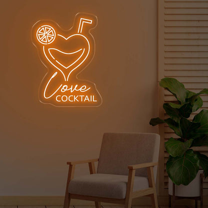 Love Cocktail LED Neon Sign – Sip, Savor, and Glow!