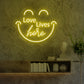 Love Lives Here Smiling Face Neon Sign