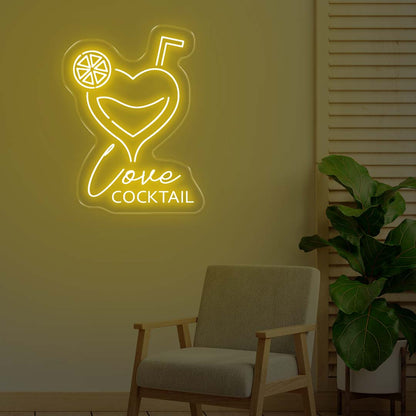 Love Cocktail LED Neon Sign – Sip, Savor, and Glow!