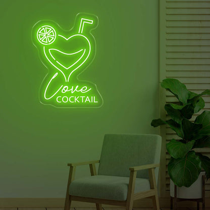 Love Cocktail LED Neon Sign – Sip, Savor, and Glow!