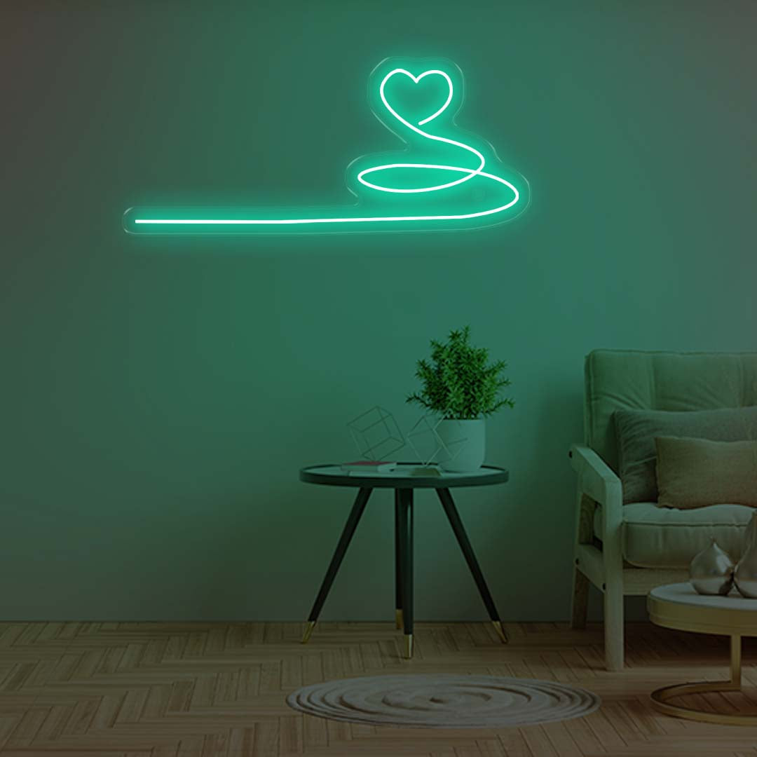 Love heart extended neon sign