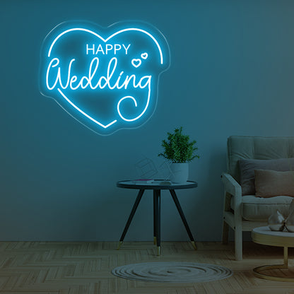 HAPPY WEDDING LED NEON SIGN