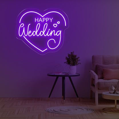 HAPPY WEDDING LED NEON SIGN