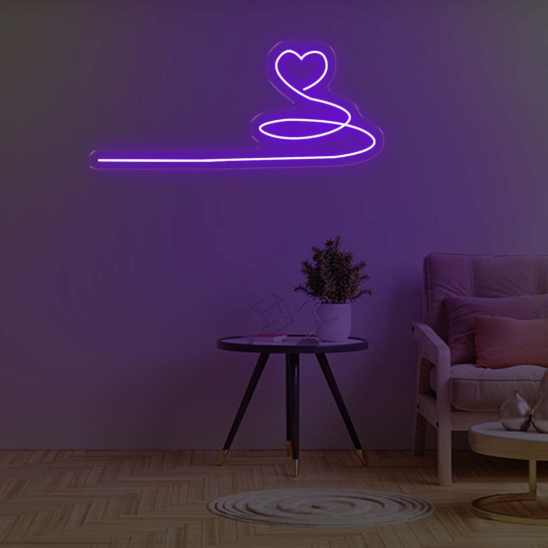 Love heart extended neon sign