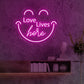 Love Lives Here Smiling Face Neon Sign