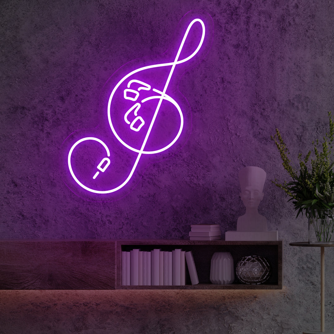 Clef Neon Sign Pink