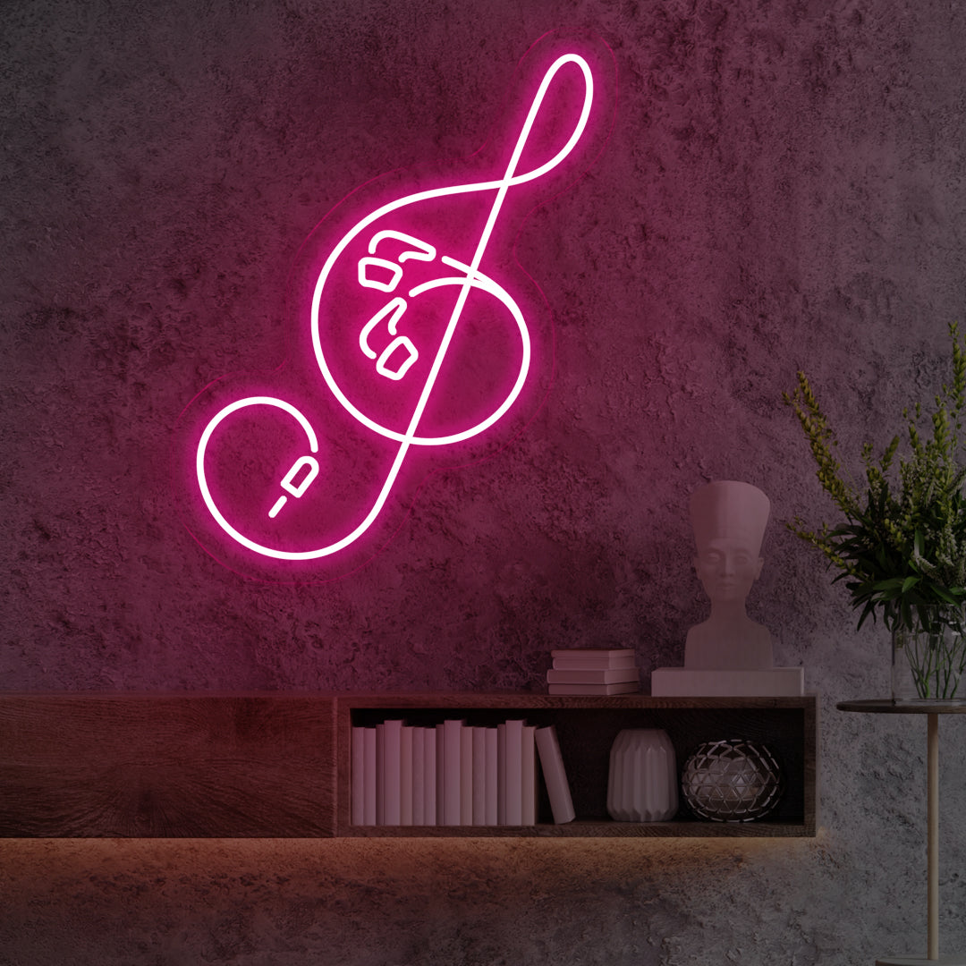 Clef Neon Sign Red