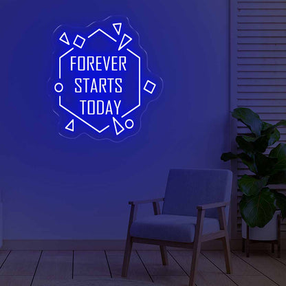 Forever Starts Today Neon Dark Blue