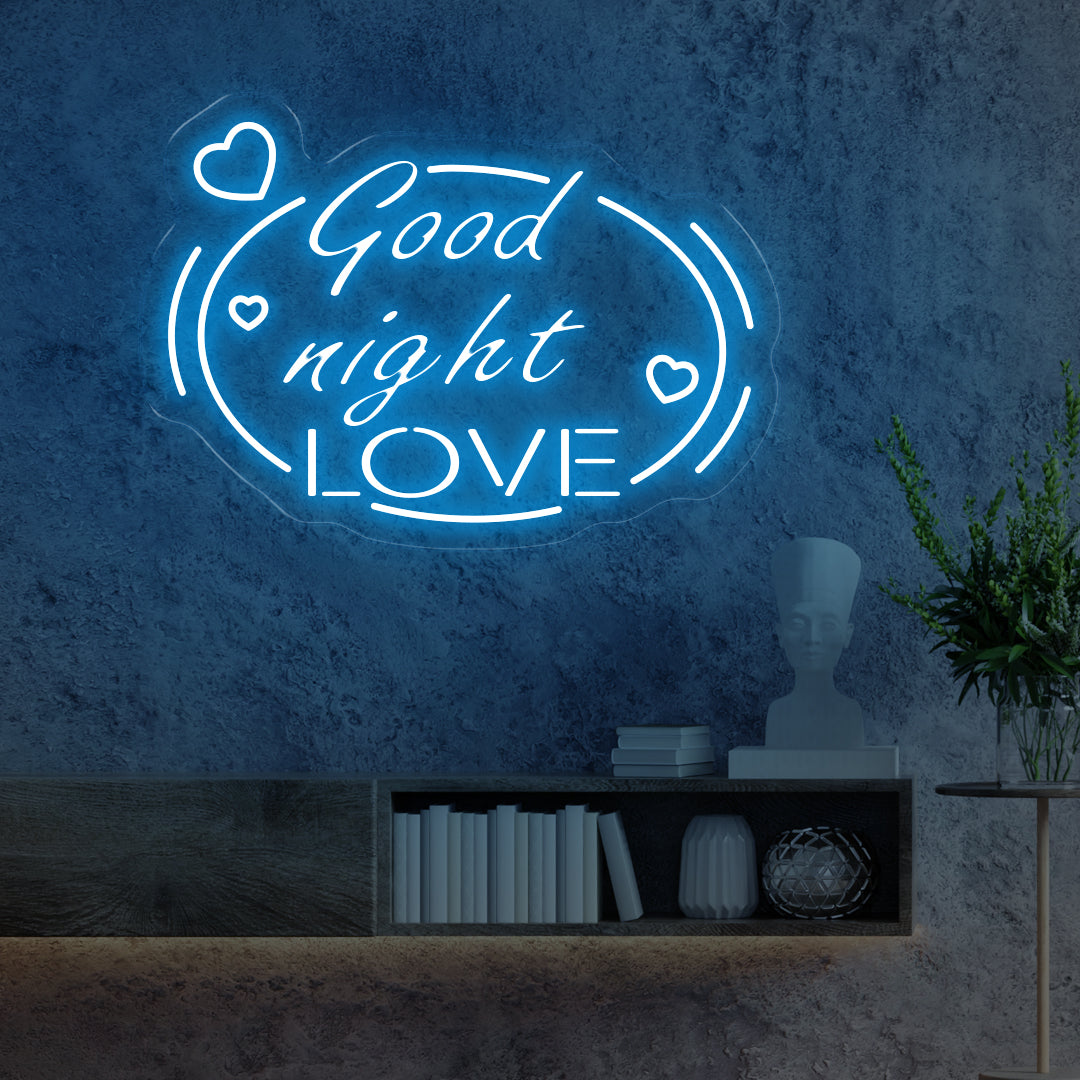 Good Night Love Neon Sign Light Blue