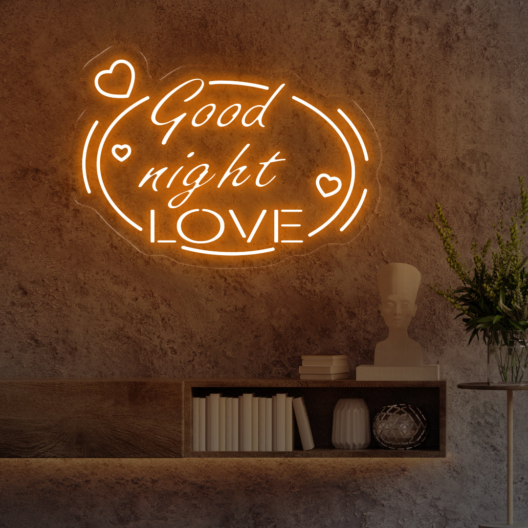 Good Night Love Neon Sign Orange