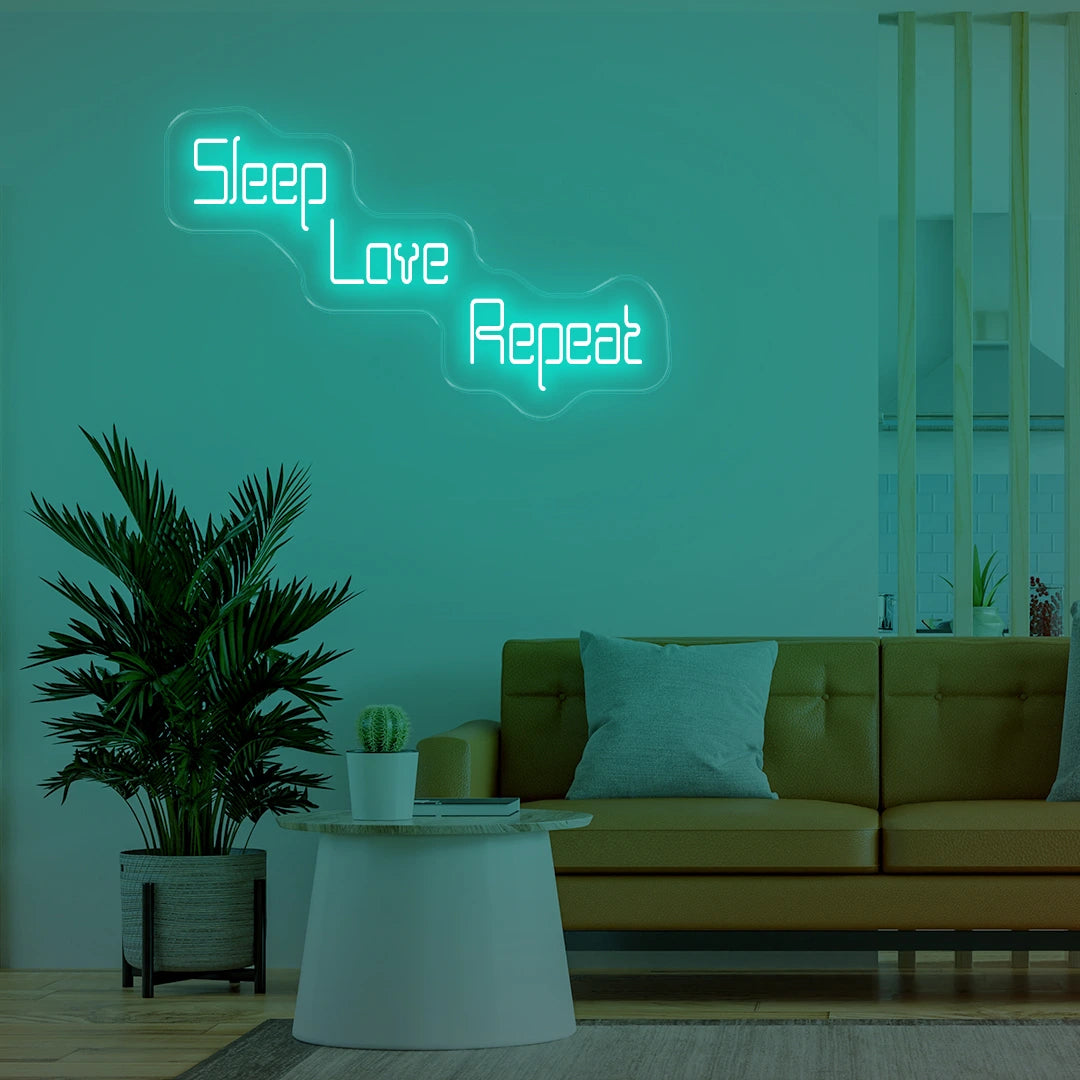 Sleep Love Repeat Neon Signs