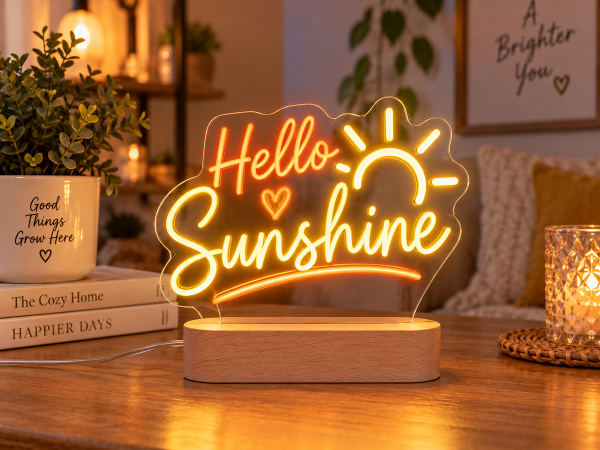 Personalized wooden base neon sign used at a wedding celebration
