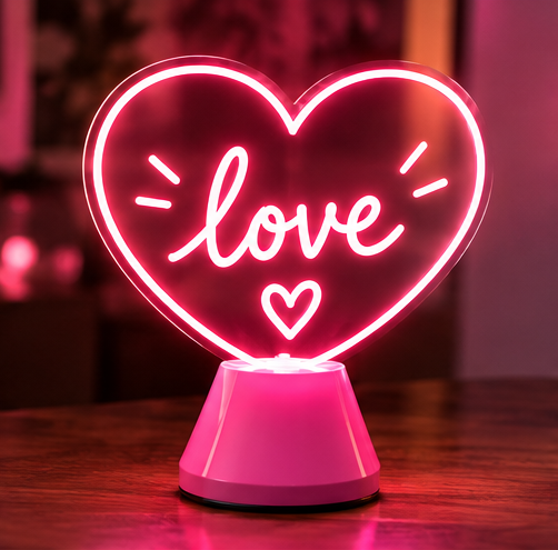 Portable Love LED neon sign for a celebration
