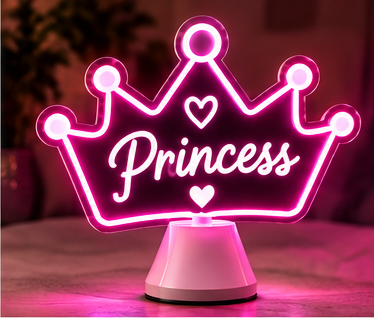 Portable Princess LED neon sign for a personalized celebration