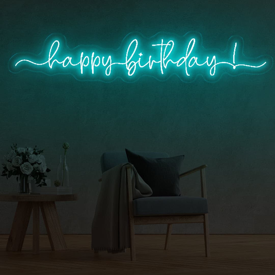 Shop Top-quality Happy Birthday Cursive LED Neon Sign – Oasis Neon ...